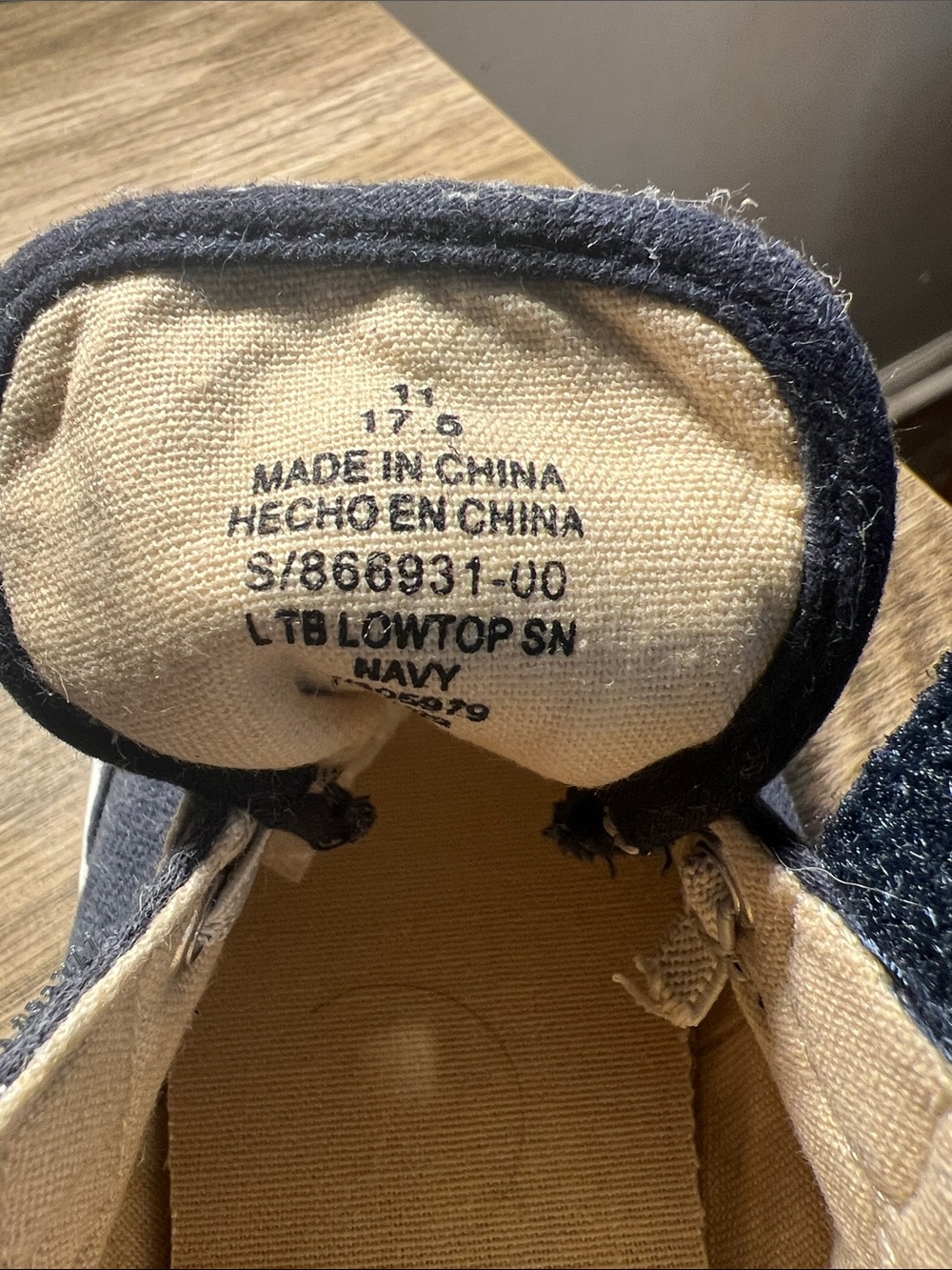 Old Navy Navy Canvas Kids Sneakers with Cream Accents stock (23) - Picture 8 of 8
